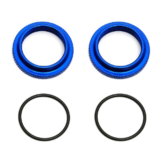 Picture of Team Associated 12mm Big Bore Threaded Collar (Blue) (2)