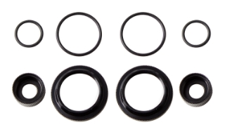 Picture of Team Associated 12mm Shock Collar & Seal Retainer Set (Black)