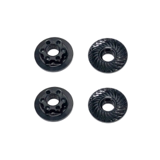 Picture of Team Associated Factory Team 4mm Low Profile Serrated Wheel Nuts (Black) (4)