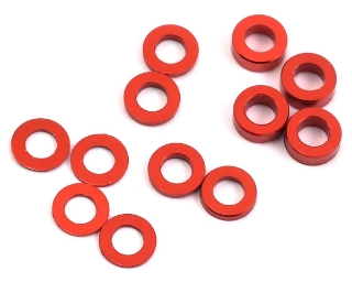 Picture of ProTek RC Aluminum Ball Stud Washer Set (Red) (12) (0.5mm, 1.0mm & 2.0mm)