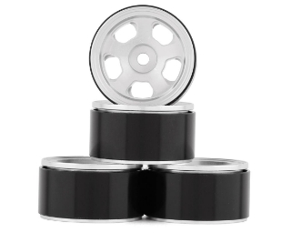 Picture of Yeah Racing SCX24 1.0" Aluminum 5 Spoke Beadlock Wheels (Silver) (4)