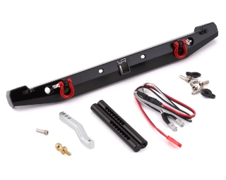 Picture of Yeah Racing TRX-4/SCX10 II Aluminum Rear Bumper w/LEDs & Tow Hook (Black)