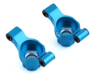 Picture of Yeah Racing Tamiya TT-02 Aluminum Rear Hubs (Blue) (2) (3° Toe-In)