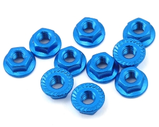 Picture of Yeah Racing 4mm Aluminum Serrated Lock Nut (10) (Blue)