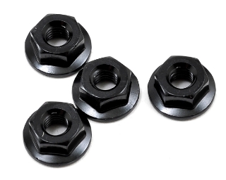 Picture of Yokomo 4mm Aluminum Serrated Flanged Nut (Black) (4)