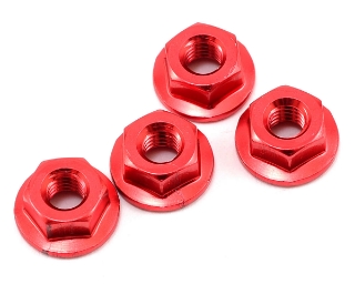 Picture of Yokomo 4mm Aluminum Serrated Flanged Nut (Red) (4)