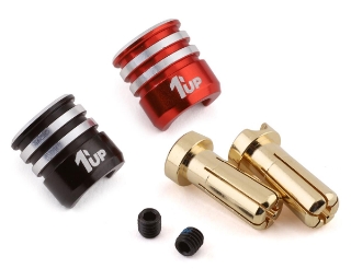 Picture of 1UP Racing Heatsink Bullet Plug Grips w/5mm Bullets (Black/Red)