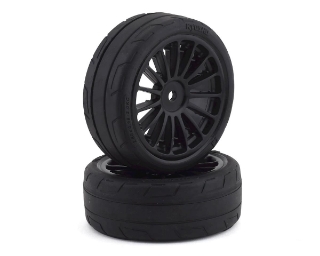 Picture of Kyosho Fazer Pre-Mounted Sedan Tires w/15 Spoke Wheels (2) (Black)