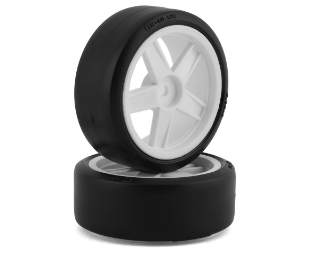 Picture of Kyosho Fazer Pre-Mounted Drift Tire w/5-Spoke Racing Wheel (White) (2)