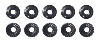 Picture of Team Associated 4mm Low Profile Serrated Steel Wheel Nuts (Black) (10)