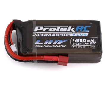 Show details for ProTek RC 3S 130C Low IR Si-Graphene + HV Shorty LiPo Battery (11.4V/4800mAh) Picture of ProTek RC 3S 130C Low IR Si-Graphene + HV Shorty LiPo Battery (11.4V/4800mAh)