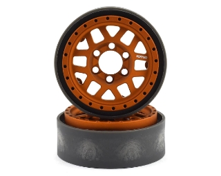 Picture of Vanquish Products KMC XD229 Machete V2 1.9" Beadlock Crawler Wheels (Orange) (2)