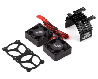 Picture of Yeah Racing Aluminum 540/550 Motor Heat Sink w/Twin Tornado Fans (Black)