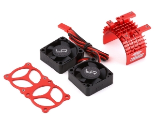 Picture of Yeah Racing Aluminum 540/550 Motor Heat Sink w/Twin Tornado Fans (Red)