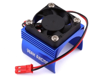 Picture of Yeah Racing Aluminum 540 Size Motor Heat Sink w/Cooling Fan (Blue)