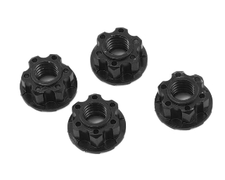 Picture of Yeah Racing 4mm Aluminum Serrated Wheel Lock Nut (4) (Black)