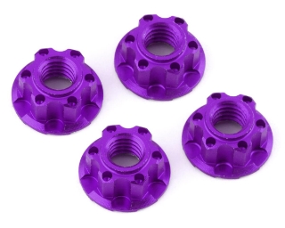 Picture of Yeah Racing 4mm Aluminum Serrated Wheel Lock Nut (4) (Purple)