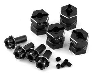Picture of Yeah Racing 12mm Aluminum Hex Adaptors (Black) (4) (15mm Offset)