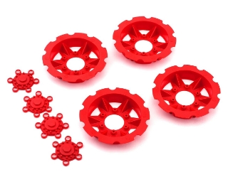 Picture of JConcepts "Tracker" Monster Truck Wheel Mock Beadlock Rings (Red) (4)