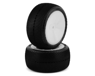 Picture of JConcepts Fuzz Bite LP 2.2" Pre-Mounted Rear Buggy Carpet Tires (White) (2)