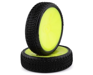 Picture of JConcepts Fuzz Bite LP 2.2 Pre-Mounted 2WD Front Buggy Carpet Tires (Yellow) (2)