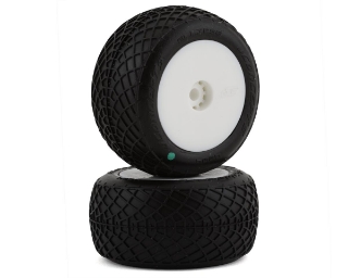 Picture of JConcepts Mini-B/Mini-T Ellipse Pre-Mounted Rear Tires (White) (2) (Green)