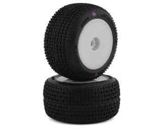 Picture of JConcepts Mini-B/Mini-T Twin Pin Pre-Mounted Rear Tires (White) (2) (Pink)