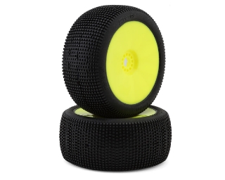 Picture of Pro-Motion Spitfire 1/8 Truggy Pre-Mount Tires (Yellow) (2) (Soft - Long Wear)