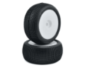 Picture of JConcepts Reflex 4.0" Pre-Mounted 1/8th Truggy Tires (2) (White) (Green)
