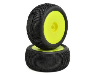 Picture of JConcepts Reflex 4.0" Pre-Mounted 1/8th Truggy Tires (2) (Yellow) (Green)