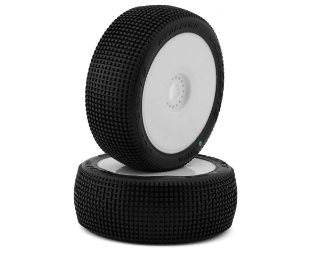 Picture of JConcepts Stalkers 1/8 Pre-Mounted Buggy Tire (White) (Green)