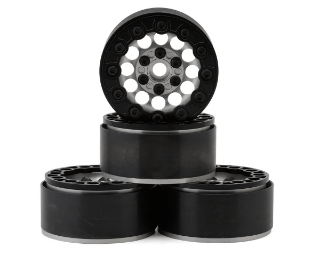Picture of JConcepts Quick Draw 2.0" Bead-Loc Crawler Wheels (4) (Silver/Black)