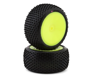 Picture of JConcepts Siren LP 2.2" Pre-Mounted Rear Buggy Carpet Tires (Yellow) (2) (Pink)