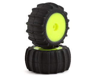 Picture of JConcepts Mini-T 2.0 Animal Pre-Mounted Rear Tires (Yellow) (2) (Green)