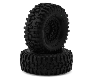 Picture of JConcepts Tusk 1.0" Pre-Mounted Tires w/Shuttle Wheels (2) (2.25”) (Green)