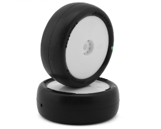 Picture of JConcepts Mini-B Smoothie 2 Pre-Mounted Front Tires (White) (2) (Green)
