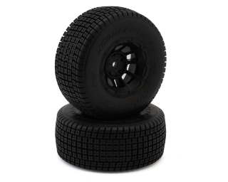 Picture of JConcepts Dirt Trac Pre-Mounted Dirt Oval Tires (2) (Slash Rear) (Green)