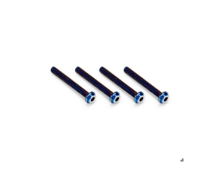 Picture of JConcepts 3x24mm Titanium Top Hat Screws (Blue) (4)