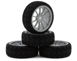 Picture of Yokomo Type Y Radial Pre-Mounted On-Road Tires (Grey) (4)