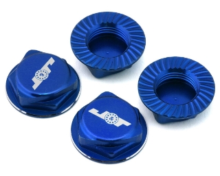 Picture of J&T Bearing Co. Aluminum 17mm Serrated Wheel Nuts (Blue) (4)