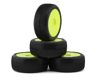 Picture of TZO Tires 402 1/8 Buggy Pre-Glued Tire Set (Yellow) (4) (Soft)