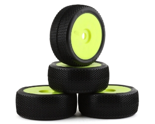 Picture of TZO Tires 202 1/8 Buggy Pre-Glued Tire Set (Yellow) (4) (Supreme Clay)