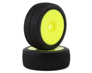 Picture of Pro-Motion Raptor 1/8 Buggy Pre-Mount Tires (Yellow) (2) (Soft - Long Wear)