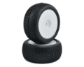Picture of JConcepts Reflex 4.0" Pre-Mounted 1/8th Truggy Tires (2) (White) (Green)