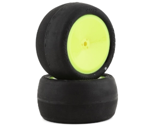 Picture of JConcepts Smoothie 2 2.2" Pre-Mounted Rear Buggy Tires (Yellow) (2) (Silver)