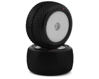 Picture of JConcepts Mini-T Fuzz Bite Pre-Mounted Rear Tires (White) (2) (Pink)