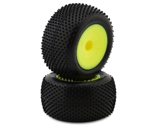 Picture of JConcepts 2.2" Siren Pre-Mounted 1/10 Stadium Truck Carpet Tires (Yellow) (2)