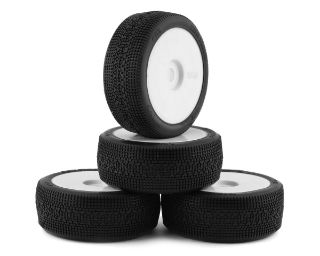 Picture of TZO Tires 401 1/8 Buggy Pre-Glued Tire Set (White) (4) (Soft)