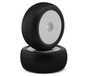 Picture of TZO Tires 402 1/8 Truggy Non-Glued Tire Set (White) (2) (Medium)