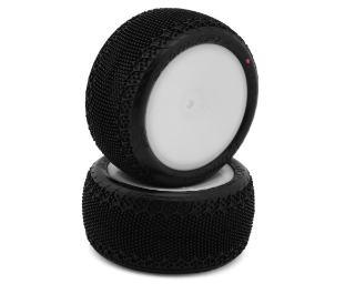 Picture of JConcepts 3DP 2.2" Pre-Mounted Rear Buggy Carpet Tires (White) (2) (Pink)